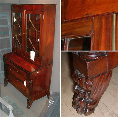 Lot 597 - Classical Mahogany Secretary Bookcase