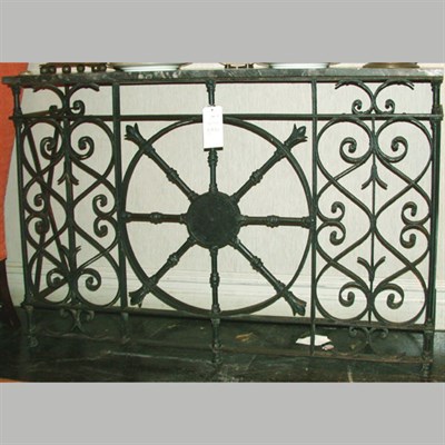 Lot 209 - Pair of Neoclassical Style Marble Top Wrought...