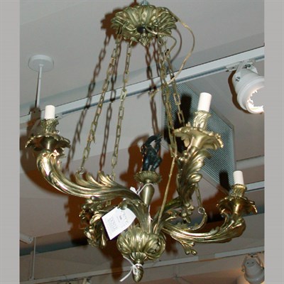 Lot 500 - Rococo Style Gilt-Bronze Four-Light Chandelier