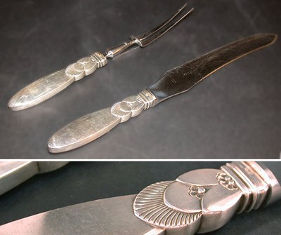 Lot 554 - Georg Jensen Sterling Silver Carving Knife and...