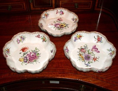 Lot 694A - Group of Three Meissen Style Gilt and Floral...