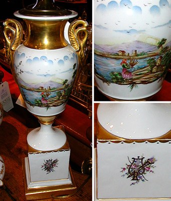 Lot 522A - Pair of Paris Porcelain Style Gilt Decorated...