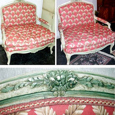 Lot 302 - Pair of Louis XV style painted Marquises