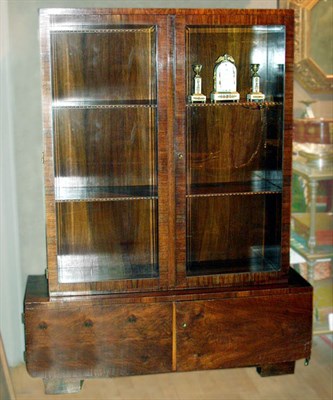 Lot 272 - Art Deco Burl-Wood Bookcase With two glazed...