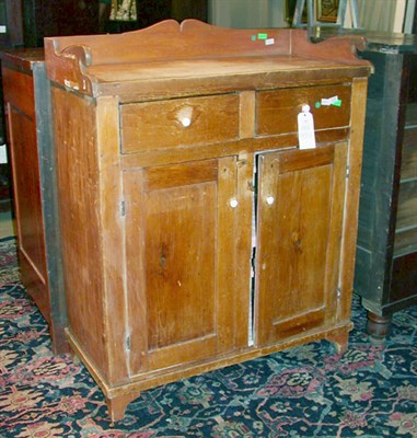 Lot 358 - American Pine Cabinet The shaped backboard...
