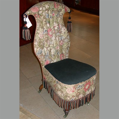 Lot 498 - Victorian Upholstered Mahogany Slipper Chair