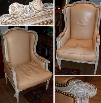 Lot 604 - Pair of Louis XVI Style Leather Upholstered...