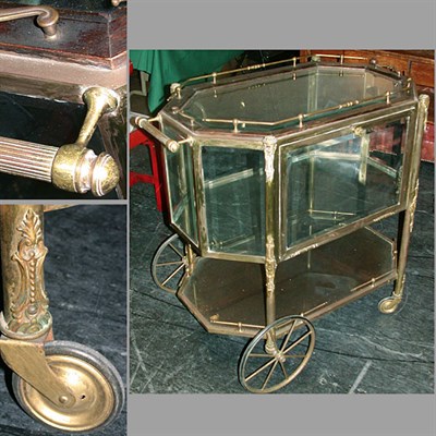 Lot 162 - Georgian Style Brass and Glass Tea Cart