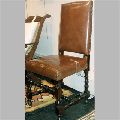 Lot 167 - Set of Eight Baroque Style Leather Upholstered...