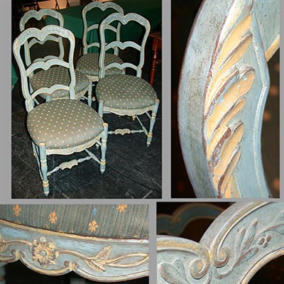 Lot 187 - Set of Six Provincial Louis XV Style Painted...