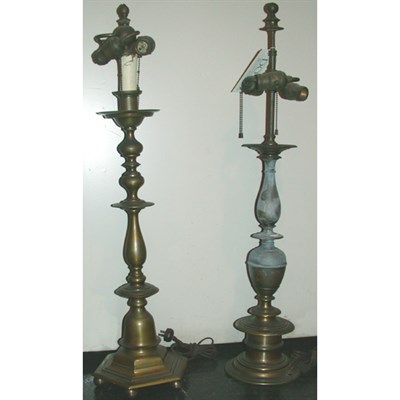 Lot 208 - Pair of Baroque Style Brass Lamps