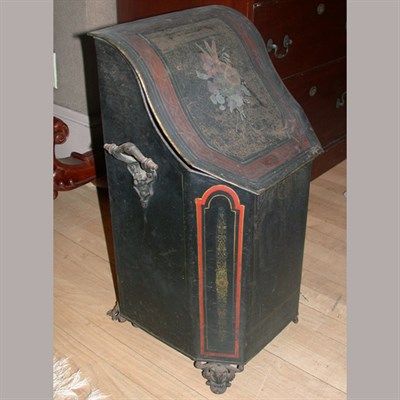 Lot 237 - Victorian Tole Painted Kindling Box