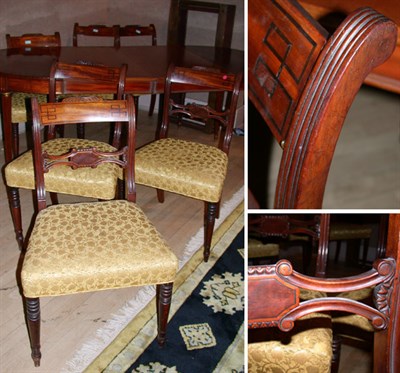 Lot 563 - Set of Six Regency Mahogany Upholstered Dining...