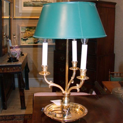 Lot 274 - Louis XV Style Brass Bouillotte Lamp