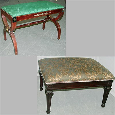 Lot 221 - Louis XVI Style Upholstered Mahogany Bench