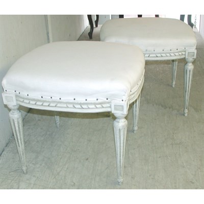 Lot 285 - Pair of Louis XVI Style Painted and...