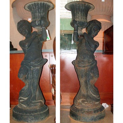Lot 533 - Pair of Cast Metal Figures of Water Carriers