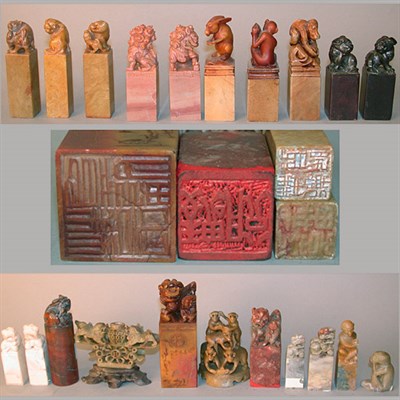 Lot 322 - Group of Soapstone Seals Approximately sixteen...