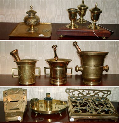 Lot 342 - Miscellaneous Group of Eight Brass Articles
