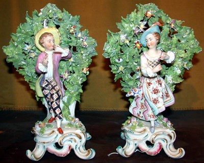 Lot 679A - Pair of Staffordshire Chelsea Style Porcelain...