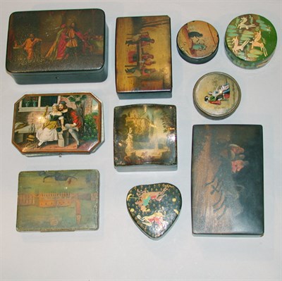 Lot 471 - Miscellaneous Group of Ten Painted Boxes