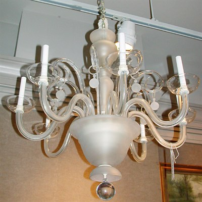 Lot 507 - Venetian Clear and Frosted Glass Eight-Light...