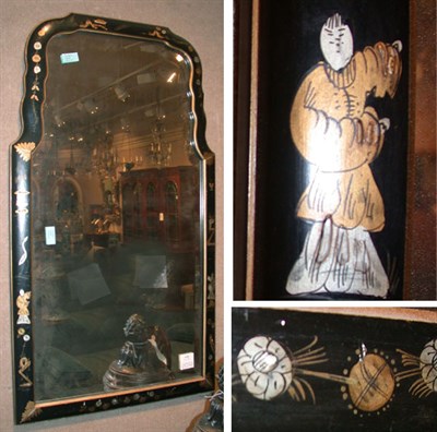 Lot 410A - George II Style Black Lacquered Mirror