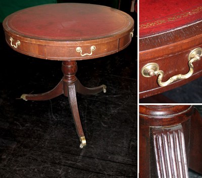 Lot 560A - Regency Style Leather Inset Mahogany Drum Table