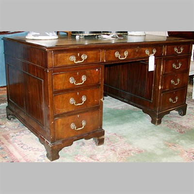 Lot 552 - George III Style Leather Inset Mahogany...