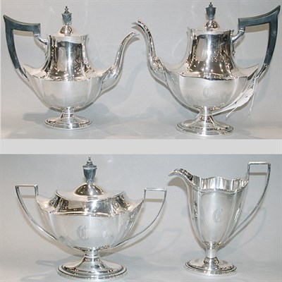 Lot 408 - Sterling Silver Four-Piece Tea and Coffee...
