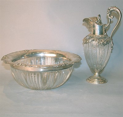 Lot 401A - Sterling Silver and Cut Glass Ewer Together...