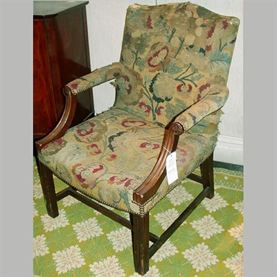 Lot 614 - George III Style Tapestry Upholstered Mahogany...