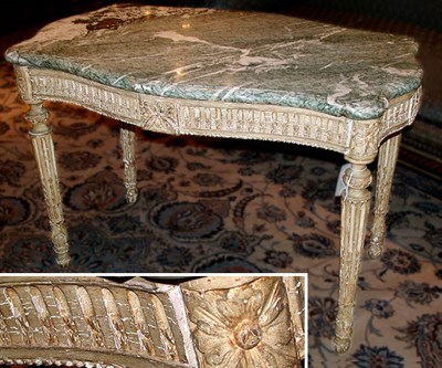 Lot 685 - Louis XVI Style Marble Top Painted Center Table