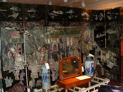Lot 156 - Chinese Lacquered Eight-Panel Screen