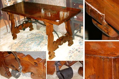 Lot 189A - Italian Baroque Style Walnut and Wrought Iron...