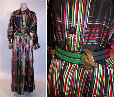 Lot 70 - Galanos Plaid Silk Hostess Gown American,...