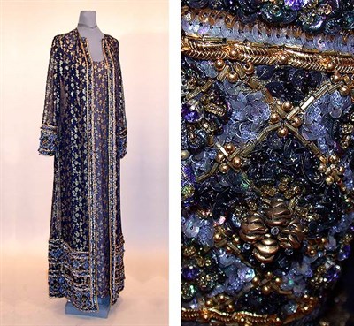 Lot 68 - Galanos Gold Brocade and Jeweled Evening...