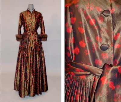 Lot 74 - Sable Trimmed Chine Hostess Gown Probably...