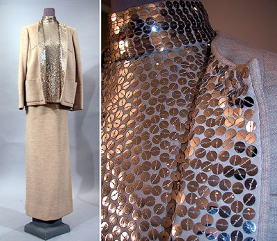 Lot 139 - Norell Sequined Knit Evening Ensemble American,...