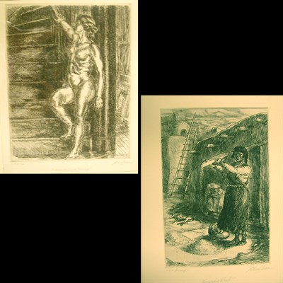 Lot 368 - John Sloan NUDE STANDING ON STAIRWAY;...