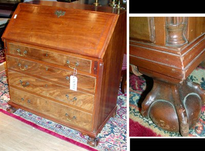 Lot 358 - Chippendale Mahogany Slant Front Desk