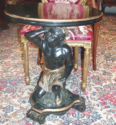 Lot 390 - Italian Carved and Painted Wood Blackamoor Low...
