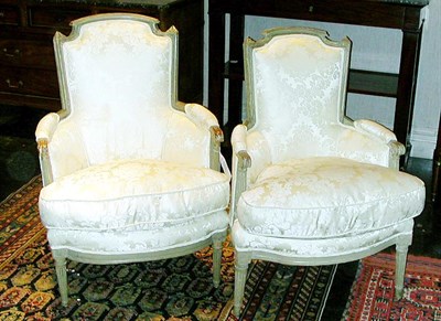 Lot 393 - Companion Pair of Louis XVI Painted Beechwood...