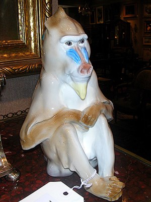 Lot 732 - Meissen Porcelain Figure of a Seated Monkey...