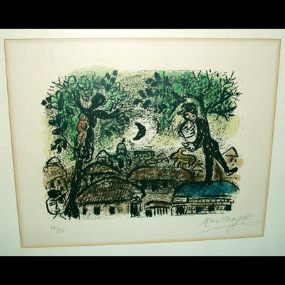 Lot 184 - Marc Chagall THE BLACK MOON (M. 438) Color...