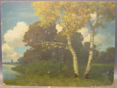 Lot 57 - Eduard Rudisuhli Swiss, 1875-1938 PARK WITH...