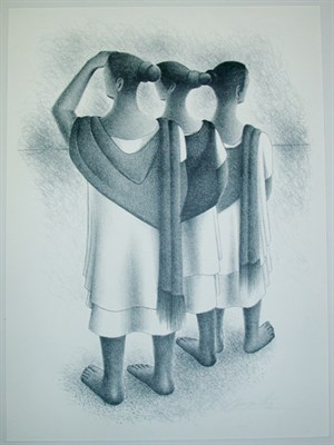 Lot 203 - Francisco Dosamantes MAYAN TRIO Lithograph,...