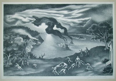 Lot 303 - John McCrady STEAMBOAT 'ROUND THE BEND...