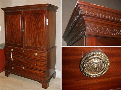 Lot 732 - George III Style Mahogany Linen Press