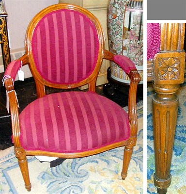 Lot 177 - Set of Four Louis XVI Style Upholstered Walnut...